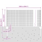 vidaXL Železný zváraný plot s 11 U stĺpmi, sivý, 0.6x25 m, oceľ – Obrázok 10