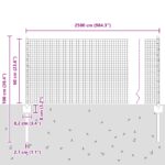 VidaXL Zvarené drôty s 11 U stĺpmi Šedá 0.6x25 m Oceľ – Obrázok 10