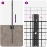 vidaXL Zváraná drátová ohrada  so 11 U stĺpikmi, šedá, 0,8 x 25 m, oceľ – Obrázok 9
