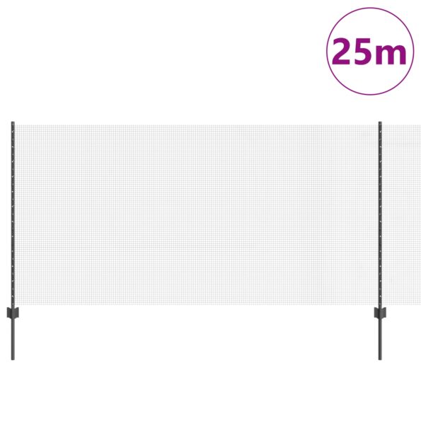vidaXL Zváraný drôtový plot s 22 U stĺpikmi Sivý 1.2x25 m Oceľ – Obrázok 3