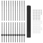 vidaXL zvarené drôtené oplotenie s 22 U stĺpikmi sivé 1.2x25 m oceľ – Obrázok 5