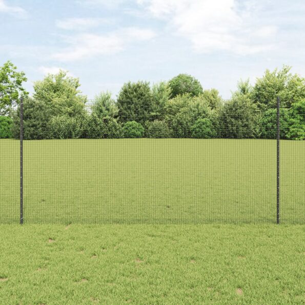 3336603_1.jpg vidaXL Zvárané pletivo s 22 U stĺpmi Sivé 1.2x25 m Oceľ – Obrázok 1