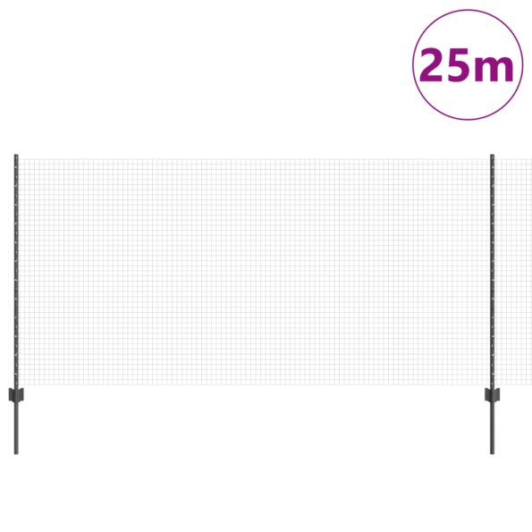 3336604_3.jpg vidaXL zvárané drôtené oplotenie s 22 U stĺpikmi sivé 1.2x25 m oceľ – Obrázok 3
