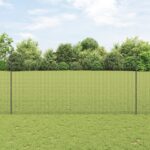 vidaXL záhradný plot Súprava 2 Sivý Kov 25 x 1.5 m Trvácny