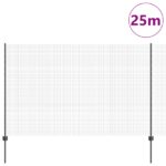 vidaXL záhradný plot Súprava 2 Sivý Kov 25 x 1.5 m Trvácny – Obrázok 3