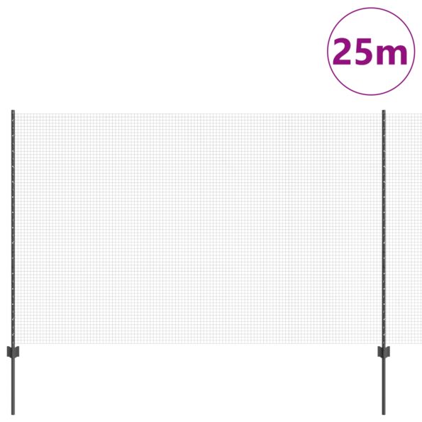 3336611_3.jpg vidaXL záhradný plot Súprava 2 Sivý Kov 25 x 1.5 m Trvácny – Obrázok 3