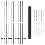 vidaXL Súprava zváraného drôteného plotu  Sada 2 Sivá Kov Veľká Trvácna – Obrázok 5
