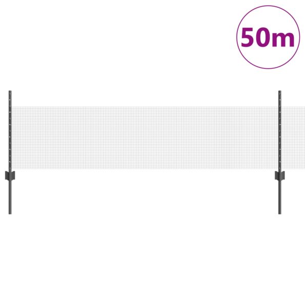 3336620_3.jpg vidaXL Sivá zváraná drôtová ohrada  s 22 U podperami 0.5x50 m oceľ – Obrázok 3