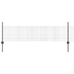 vidaXL Zvárané drôtené oplotenie s 22 U stĺpikmi Sivé 0,5x50 m Oceľ – Obrázok 2