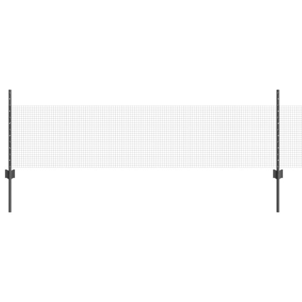 vidaXL Zvárané drôtené oplotenie s 22 U stĺpikmi Sivé 0,5x50 m Oceľ – Obrázok 2