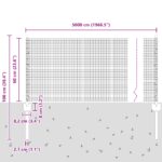vidaXL Zváraný drôtový plot s 22 U stĺpikmi Sivý 0.6x50 m Oceľ – Obrázok 10