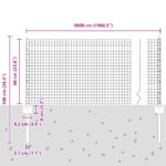 vidaXL Zváraný drôtený plot  so 22 U stĺpmi sivý 0.6x50 m oceľ – Obrázok 10