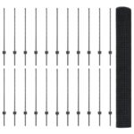 vidaXL Zváraný drôtený plot s 44 U stĺpmi, šedý, 1x50 m oceľ – Obrázok 4