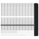 vidaXL Zváraný drôtený plot s 44 U stĺpmi, šedý, 1x50 m oceľ – Obrázok 5