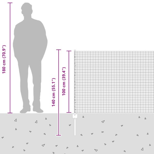 vidaXL Zvarovaný drôtený plot s 44 U stĺpikmi Sivý 1x50 m Kov – Obrázok 13
