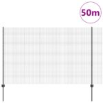 vidaXL Zváraný drôtový plot  s 44 U stĺpikmi sivý 1.5x50 m oceľ – Obrázok 3