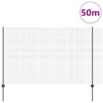 vidaXL Zváraný drôtený plot s 44 U stĺpikmi Sivý 1.5x50 m Oceľ – Obrázok 3