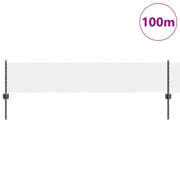 3336646_2.jpg vidaXL Sada zváraného drôtového plotu  so 44 U stĺpikmi Sivá 0,4x100 m Oceľ – Obrázok 2