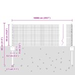 vidaXL Svařovaný drôtový plot  s 44 U stĺpmi Sivý 0.4x100 m Oceľ – Obrázok 10