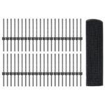 vidaXL Svařovaný drôtový plot  s 44 U stĺpmi Sivý 0.4x100 m Oceľ – Obrázok 4