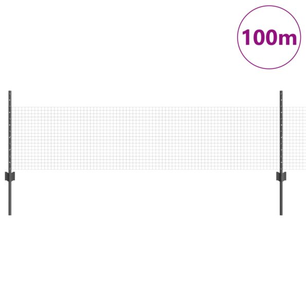3336653_3.jpg vidaXL zvárané drôtené oplotenie s 44 U stĺpmi Sivé 0.5x100 m Oceľ – Obrázok 3