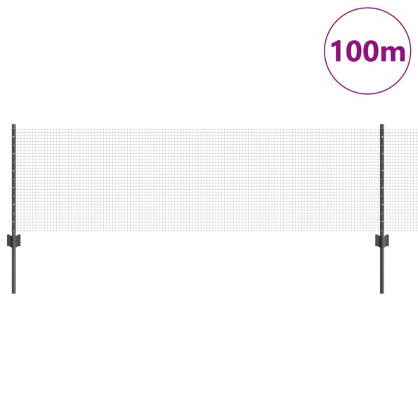 3336655_3.jpg vidaXL Zvárané drôtené oplotenie  s 44 U stĺpikmi Sivé 0.6x100 m Oceľ – Obrázok 3