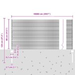 vidaXL Súprava zváraného pletiva  s 44 U stĺpmi Sivé 0.8x100 m Oceľ – Obrázok 10