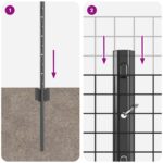 vidaXL zváraný drôtový plot s 44 U stĺpikmi, sivý 0,8x100 m oceľ – Obrázok 9