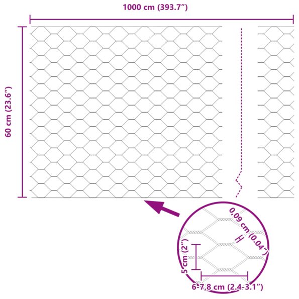 vidaXL Plotové stĺpiky 11 ks U-Channel Zelené 120 cm Oceľ, vidaXL Šesťuholníkový plot Zelený 0,6x10 m Oceľ – Obrázok 11