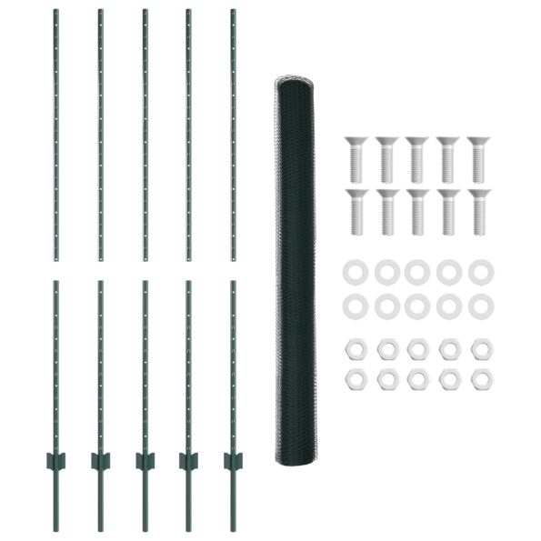 3336692_5.jpg VidaXL ohrady 5 ks U-kanál zelené 150 cm oceľ, Hexagonová ohrada vidaXL zelená 1.5x10 m oceľ – Obrázok 5