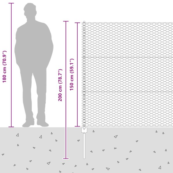 vidaXL Oplotovacie Stĺpy 5 ks U-Channel Zelené 150 cm Kov, vidaXL Šesťuholníkové Oplotenie Zelené 1,5x10 m Kov – Obrázok 13