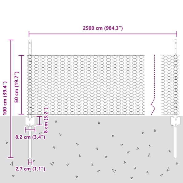 vidaXL Záhradná sada plotov 2 kusy Zelená Oceľ potiahnutá PVC 25 x 0.5 m – Obrázok 10