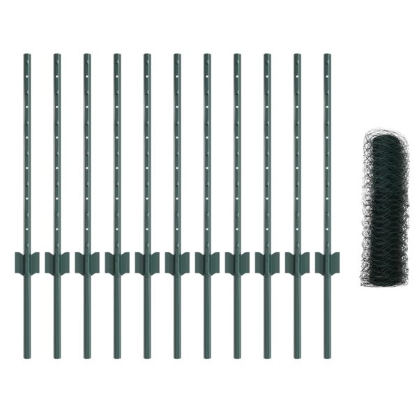 vidaXL Súprava šesťuholníkového záhradného plota Sada 2 Zelená – Obrázok 4