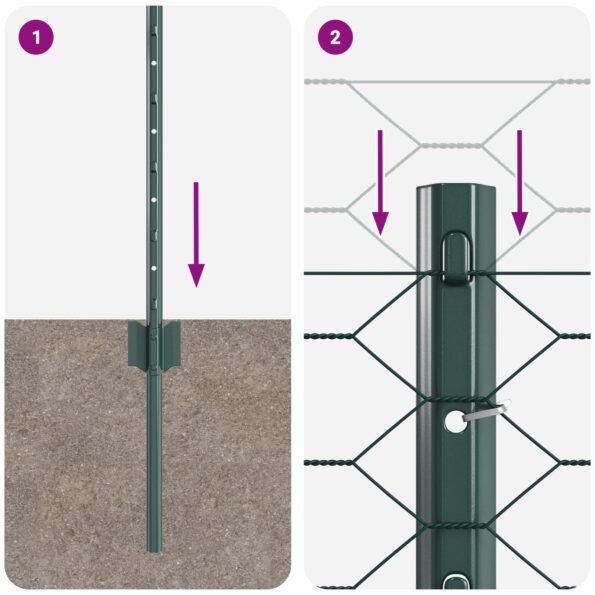 vidaXL Súprava šesťuholníkového záhradného plota Sada 2 Zelená – Obrázok 9