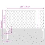 vidaXL Stĺpiky na plot 11 ks U-kanál Green 60 cm oceľ, vidaXL Zelený šesťuholníkový plot 0,6x25 m oceľ – Obrázok 10