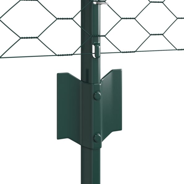 3336711_6.jpg vidaXL Stĺpiky na plot 11 ks U-kanál Green 60 cm oceľ, vidaXL Zelený šesťuholníkový plot 0,6x25 m oceľ – Obrázok 6