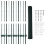 vidaXL Záhradný plot Set Sada 2 Zelený Kov, Plast 25 x 1 m plot Odolný – Obrázok 5