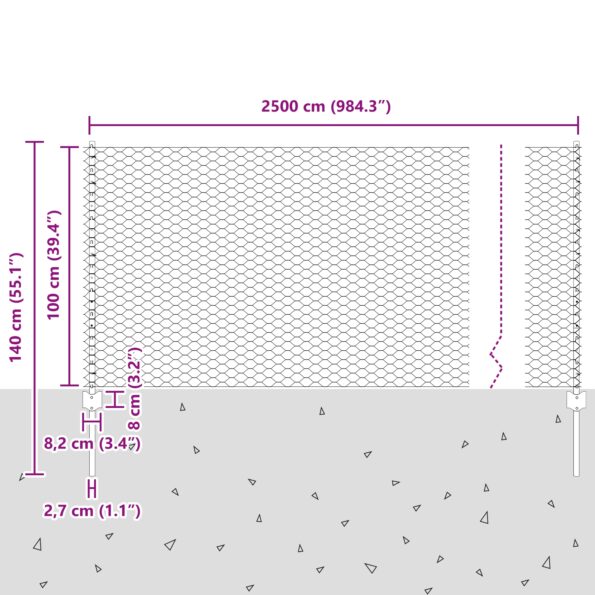 vidaXL Záhradný plot Sada 2 Zelený Kov 25 x 1 m Trvácny – Obrázok 11