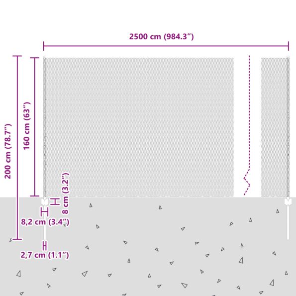 vidaXL Plotové stĺpy 11 ks U-Channel Zelené 160 cm Oceľ, vidaXL Hexagonový plot Zelený 1,6x25 m Oceľ – Obrázok 11