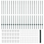 vidaXL ploty 11 ks U-kanál zelené 140 cm oceľ, vidaXL šesťuholníkový plot zelený 1,4x50 m oceľ – Obrázok 5