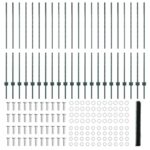 vidaXL Oplocovacie stĺpiky 11 ks U-Channel Zelené 140 cm Oceľ, vidaXL Hexagonálne oplotenie Zelené 1,4x50 m Oceľ – Obrázok 5