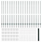 vidaXL Stĺpiky na plot 11 ks U-kanál zelené 150 cm oceľ, vidaXL Šesťuholníkový plot zelený 1.5x50 m oceľ – Obrázok 5