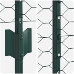 Záhradné príspevky vidaXL 11 ks U-kanál Zelený 150 cm Oceľ, Zelený hexagónový plot vidaXL 1.5 x 50 m Oceľ – Obrázok 7