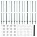 vidaXL plotové stĺpy 11 ks U-kanál zelené 160 cm oceľ, vidaXL hexagonálny plot zelený 1.6x50m oceľ – Obrázok 5