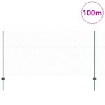 vidaXL Plotové stĺpy 11 ks U-Channel Zelené 120 cm Ocel, vidaXL Šesťuholníkový plot Zelený 1,2x100 m Ocel – Obrázok 3