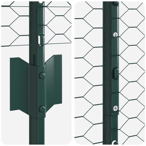 3336796_7.jpg vidaXL Oplotenia stĺpiky 11 ks U-kanál Zelené 140 cm z ocele, vidaXL Hexagonálne oplotenie Zelené 1,4x100 m z ocele – Obrázok 7