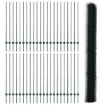 vidaXL stĺpiky plotu 11 kusov U-Channel Zelené 140 cm oceľ, vidaXL šesťuholníkový plot Zelený 1,4x100 m oceľ – Obrázok 4