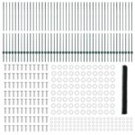 vidaXL stĺpiky plotu 11 kusov U-Channel Zelené 140 cm oceľ, vidaXL šesťuholníkový plot Zelený 1,4x100 m oceľ – Obrázok 5