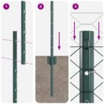 vidaXL Oplotenie Stĺpy 11 ks U-Channel Zelené 150 cm Kov, vidaXL Hexagonálne Oplotenie Zelené 1.5x100 m Kov – Obrázok 10