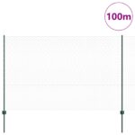 vidaXL Oplotenie Stĺpy 11 ks U-Channel Zelené 150 cm Kov, vidaXL Hexagonálne Oplotenie Zelené 1.5x100 m Kov – Obrázok 3